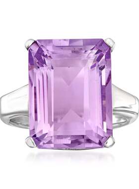自营 925 纯银 Ross-Simons 紫水晶戒指 - 紫色 美国奥莱直发
