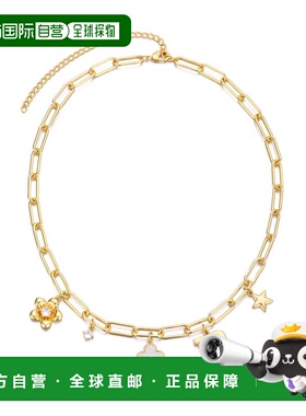 自营adornia14k Yellow Gold Plated Initial Chunky Charm Neckl