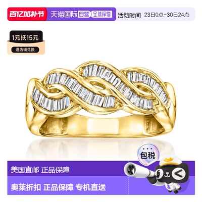 自营Ross-Simons Baguette Diamond Twisted Ring in 18kt Gold O