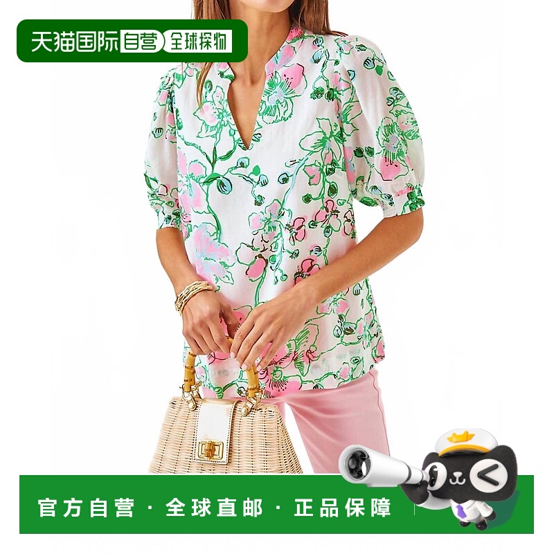自营lilly pulitzerBrinelle Top In Multi Oversized Orchids On