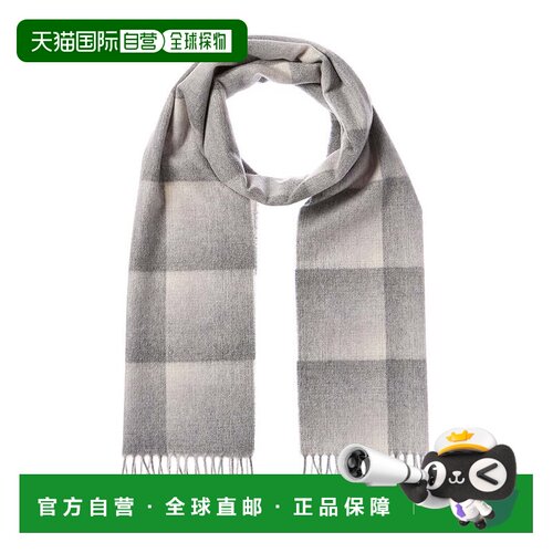 自营amicale cashmereAmicale羊绒Shadow Gid羊绒围巾-灰色 美国