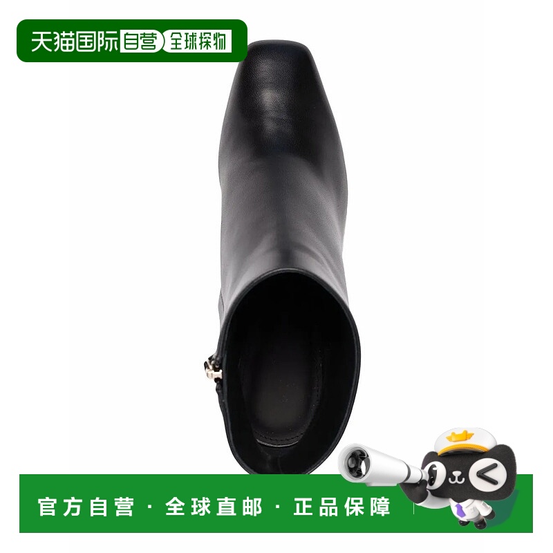 自营salvatore ferragamo菲拉格慕F-Heel雕刻踝靴-黑色 美国奥莱