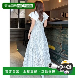 自营 dazzlin 女装修身显瘦抹胸连衣裙 大翻领设计 Opal花卉面料
