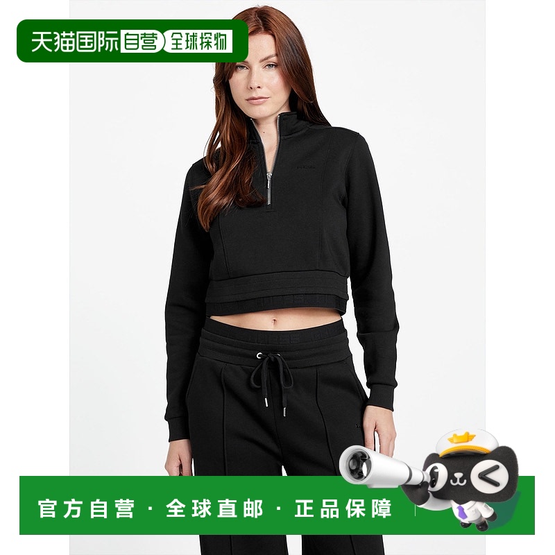 自营 guessLivy半拉链套头衫-黑色 美国奥莱直发