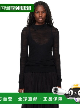 1h可退 香港直邮潮奢 TOTÊME 女士 黑色高领毛衣 244WRT0366YA010