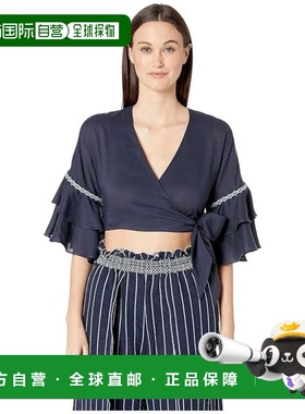 自营Women's Jonathan Simkhai Hawaiian Sarong Wrap Top Navy R