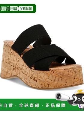 自营 Steve Madden Deo女式凉鞋美国5.5黑色平跟坡跟GBNC659-黑色