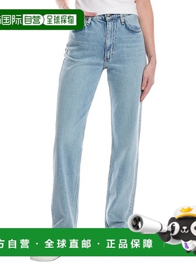 自营 rag & bone Harlow 中腰 Bloomfield 全长直筒牛仔裤 - 蓝色