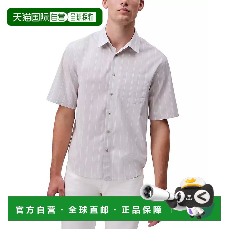 1h可退 【美国直邮】calvin klein 男士 衬衫新款短袖条纹