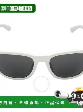 1h可退 美国直邮ArmaniExchange灰色镜面银色方形男士太阳镜AX411