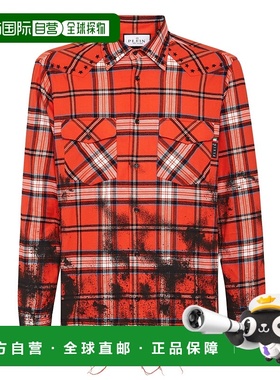 自营 philipp pleinFlanella 格纹衬衫 LS Gothic Plein - 橙色