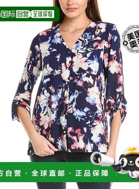 自营 Jones New York 卷起标签束腰外衣 - 蓝色 美国奥莱直发外套