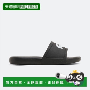 美国奥莱直发 黑色 自营 lacoste黑色徽标拖鞋