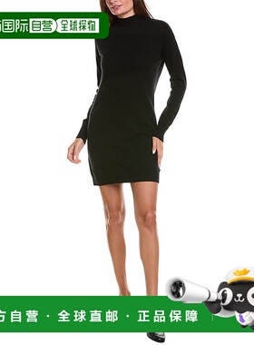 自营 Minnie Rose 羊绒毛衣裙 - 黑色 美国奥莱直发连衣裙包臀裙