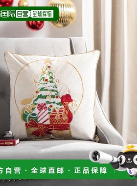 自营 safaviehJunie 枕头 - 米色/红色 美国奥莱直发