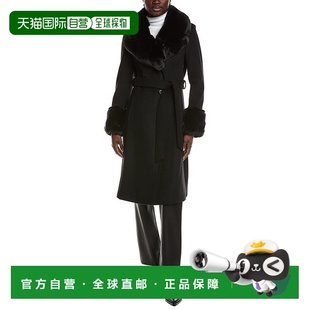 Wool Belted Blend Coat 美国奥莱直发 自营Via black Spiga
