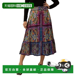 蓝色 Bob真丝混纺裙 美国奥莱直发半身裙a字裙 Hale 自营