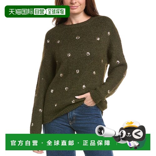 美国直邮自营ANNA KAY Lorig羊绒混纺毛衣-绿色 美国奥莱直发