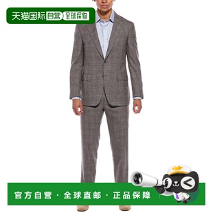 自营Canali 2pc羊毛、丝绸和亚麻混纺西装-灰色 美国奥莱直发