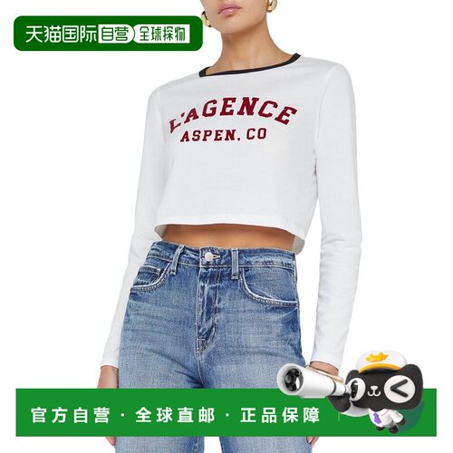 自营 L'AGENCE Romi L圆领阿斯彭-白色 美国奥莱直发上衣