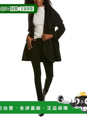 自营Tahari Marilyn Double Face Medium Wool-Blend Coat - blac