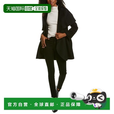 自营Tahari Marilyn Double Face Medium Wool-Blend Coat - blac