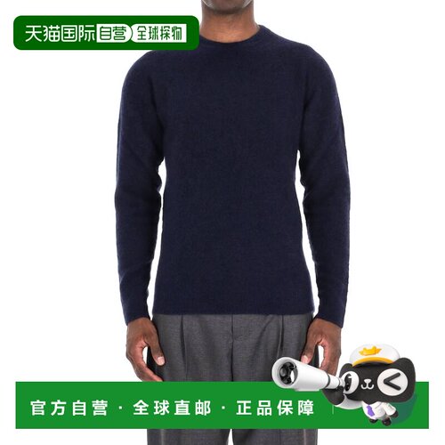 自营roberto collinaCloud羊绒和丝绸圆领毛衣-黑色 美国奥莱直发