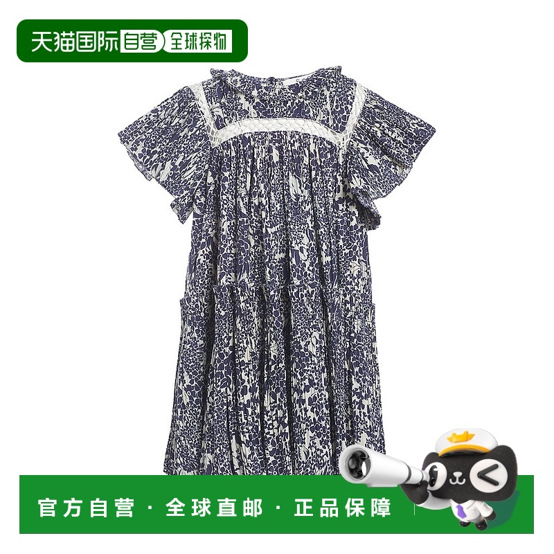 自营 Sea New York Priya印花飘逸袖连衣裙-海军蓝 美国奥莱直发