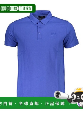 自营 Cavalli Class棉质Polo男式衬衫-蓝色 美国奥莱直发