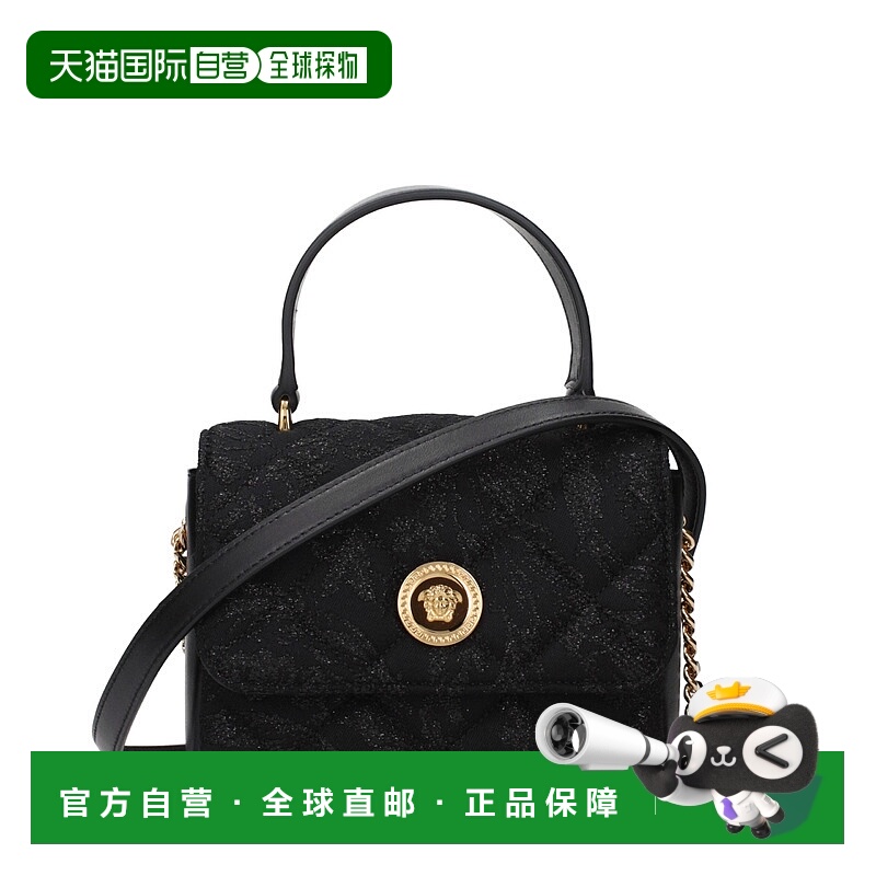 自营Versace面料女式手提包-黑色 美国奥莱直发范思哲