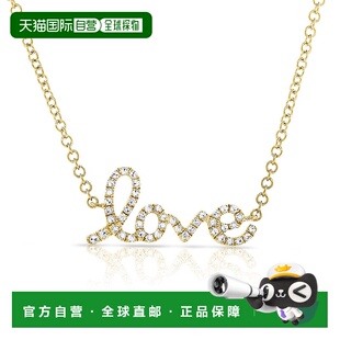 钻石 黄色 sabrina14k 美国奥莱直 项链 金 Love 自营 Script