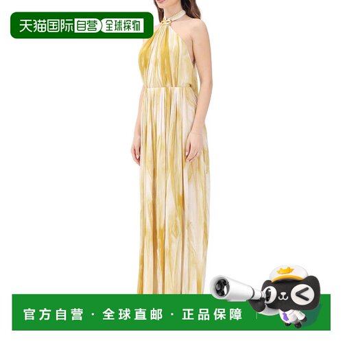 自营elisabetta franchiCurry Viscose Voile Long Dress - neutr