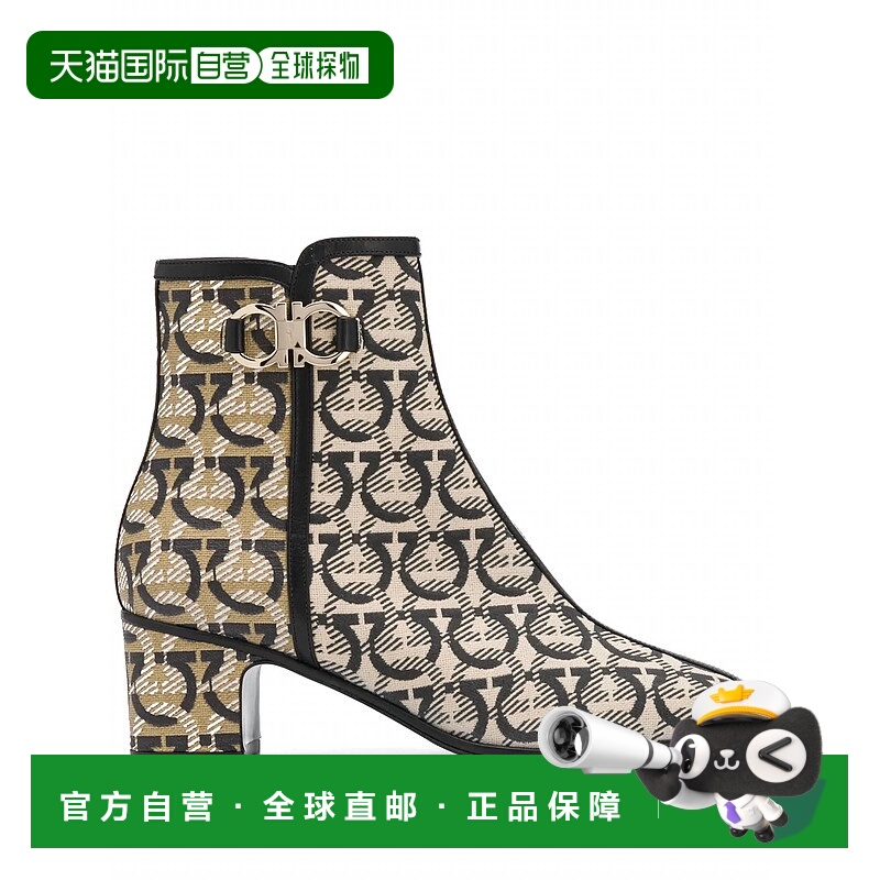 自营salvatore ferragamoWomen's Gancini Print Ankle Boots In