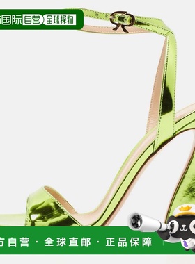 自营Gianvito Rossi Green Patent Leather Aura Ankle Strap San