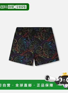 自营deux par deuxSwim Trunks Black Dinosaur Print - black di