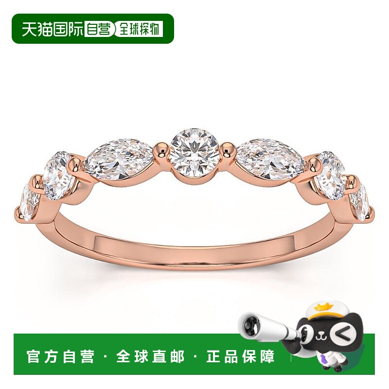 pompeii31 克拉榄尖形和圆形钻石结婚戒指，白金、黄金或玫瑰金 -