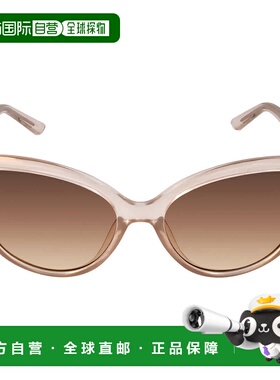 自营Calvin Klein Brown Gradient Cat Eye Ladies Sunglasses CK