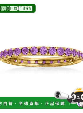 自营 Ross-Simons 14kt 黄金紫水晶永恒戒指 - 紫色 美国奥莱直发