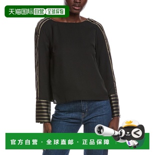 black 自营Vince Blouse Crewneck 美国奥莱直发上衣 Camuto