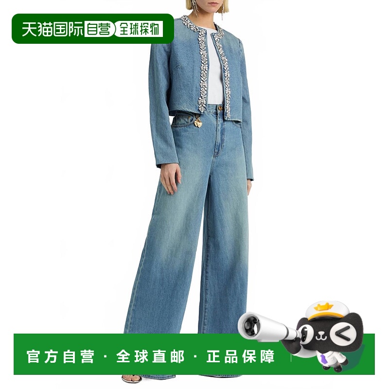 自营zimmermannCrush Crystal Embellished Denim Jacket In Blue
