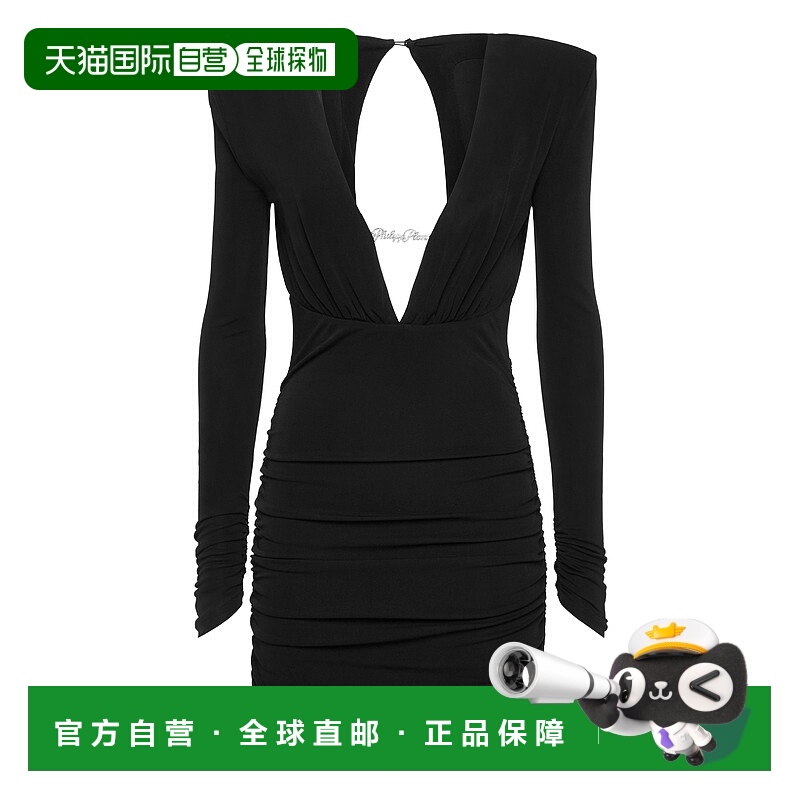 自营philipp pleinLong-Sleeved Mini Dress - black 美国奥莱直