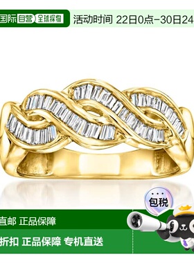 自营Ross-Simons Baguette Diamond Twisted Ring in 18kt Gold O