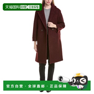 自营Tahari Ivy Medium Boucle Coat - Red 外套美国直发奥莱