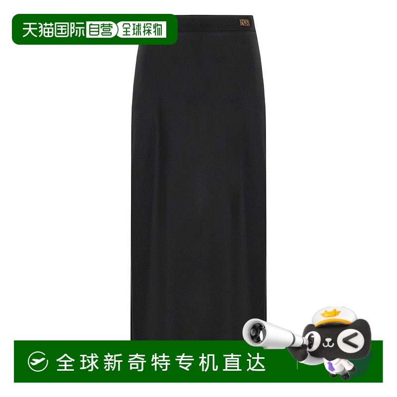 自营 elisabetta franchi黑色缎面迷笛裙-黑色 【美国奥莱】直发
