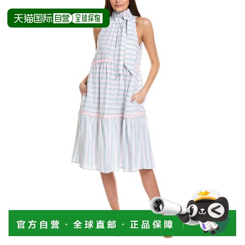 自营Sara Campbell Brooklyn Linen Midi Dress - white 美国奥莱