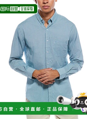 自营TailorByrd Signature Micro Gingham Shirt - blue 美国奥莱