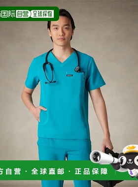 自营 members only曼彻斯特3口袋男士磨砂上衣-蓝绿色 美国奥莱直