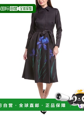 自营Rene Ruiz Printed Shirt Gown - black 美国奥莱直发
