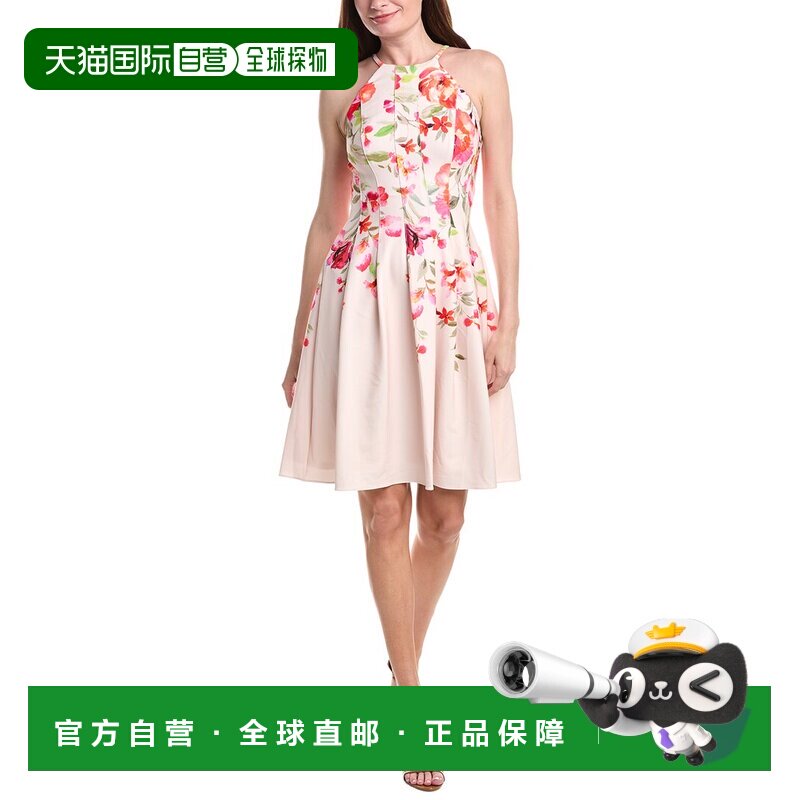 自营Adrianna Papell碎花边短裙-米色 连衣裙美国直发奥莱吊带