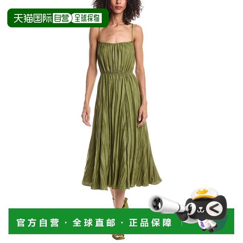 自营Vince皱纹Cami连衣裙-蓝色 美国奥莱直发